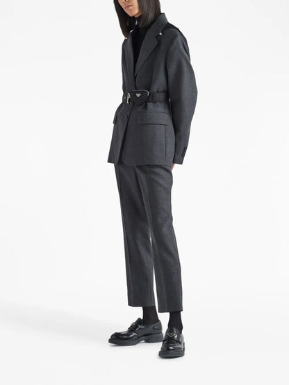 Zip-Pocket Wool Trousers