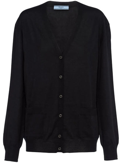 V-Neck Wool-Cashmere Cardigan
