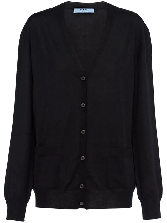 V-Neck Wool-Cashmere Cardigan