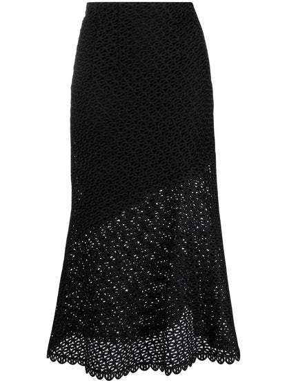 Graphic Performance Macramé Midi Skirt