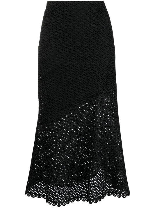 Graphic Performance Macramé Midi Skirt