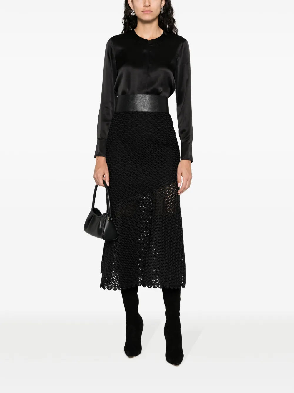 Graphic Performance Macramé Midi Skirt