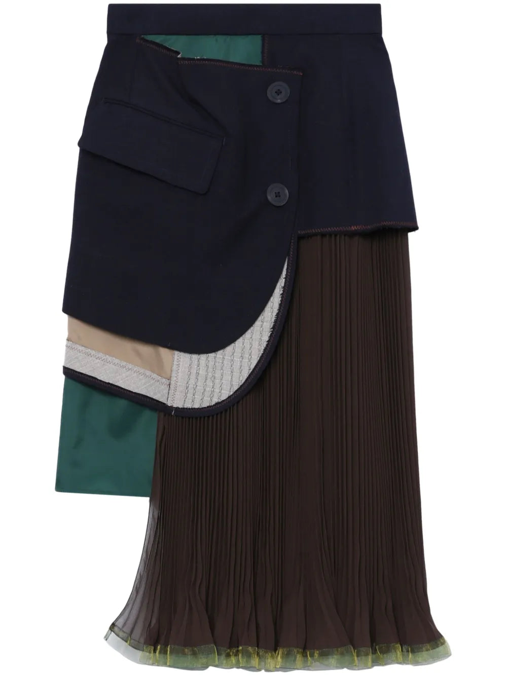 Layered Asymmetric Midi Skirt