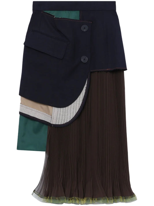 Layered Asymmetric Midi Skirt