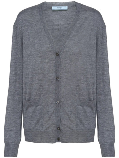 V-Neck Wool-Cashmere Cardigan