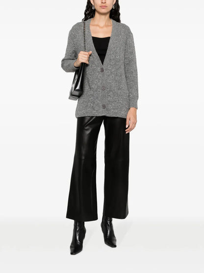 Flower Sparkle Jacquard-Pattern Lurex Cardigan
