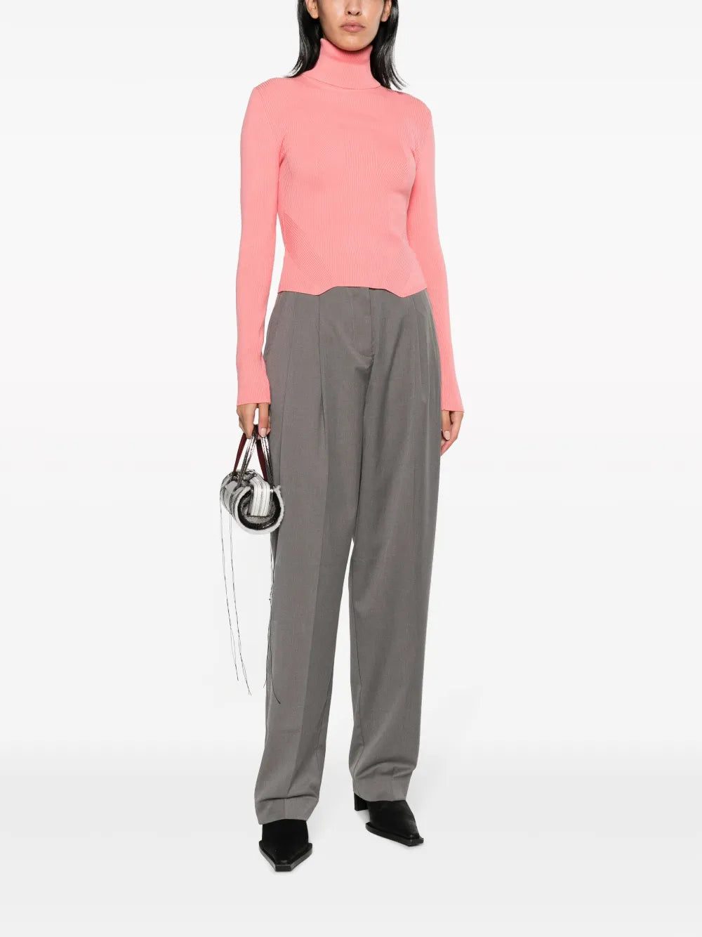 Roll-Neck Ribbed Jumper