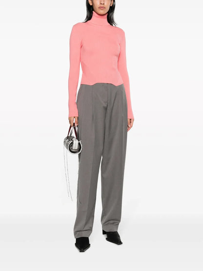 Roll-Neck Ribbed Jumper