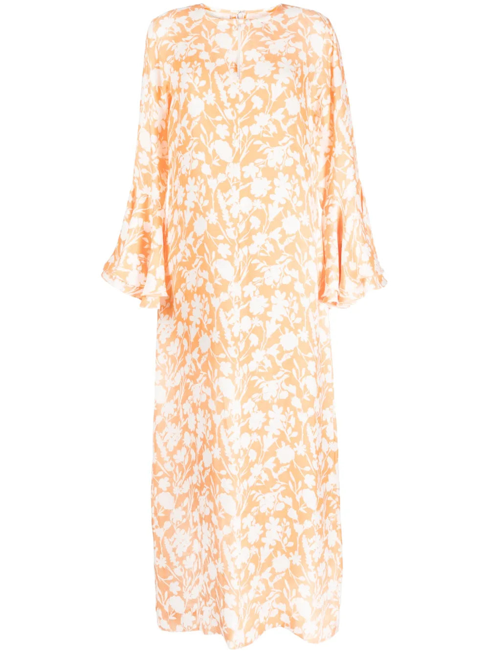 Floral-Print Ruffled Kaftan Dress