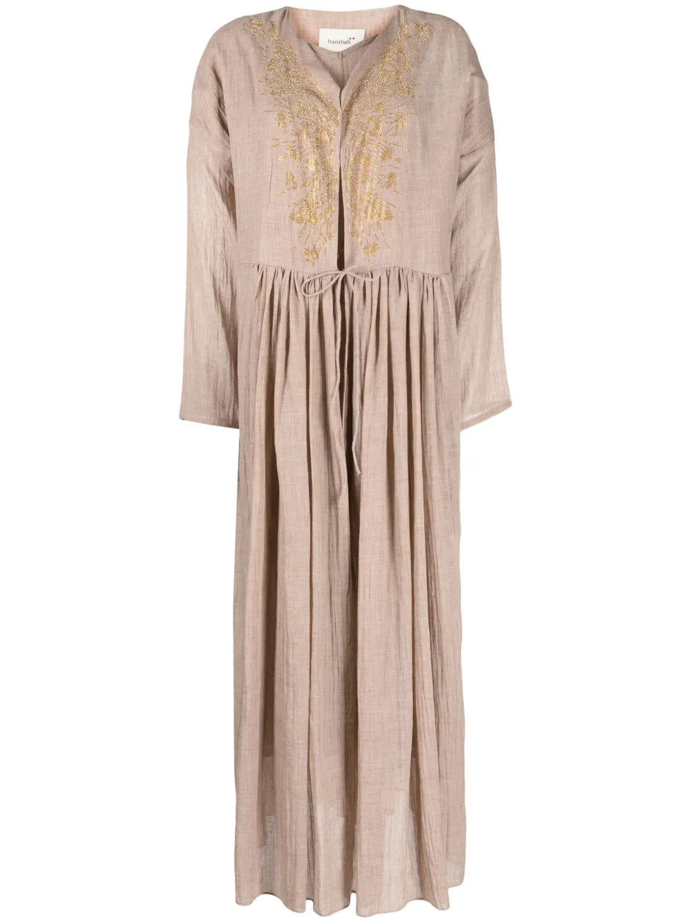 Embroidered Linen Kaftan Dress