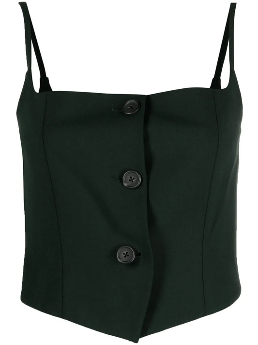 Button-Up Sleeveless Top