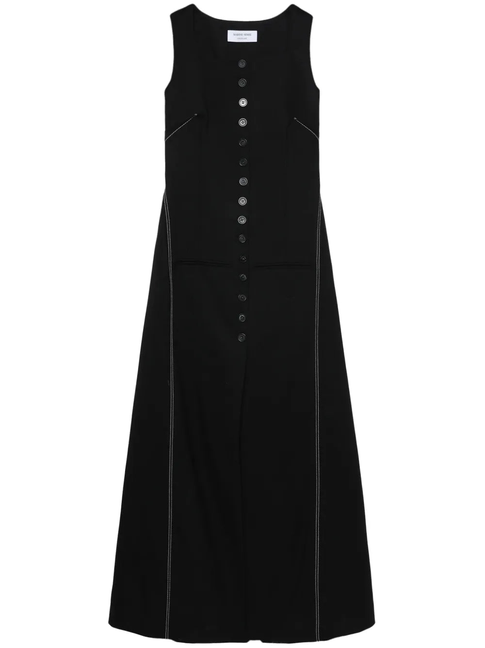 Button-Down Flared Midi Dress