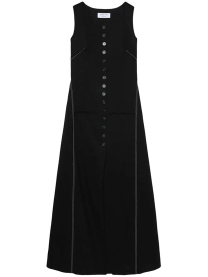 Button-Down Flared Midi Dress