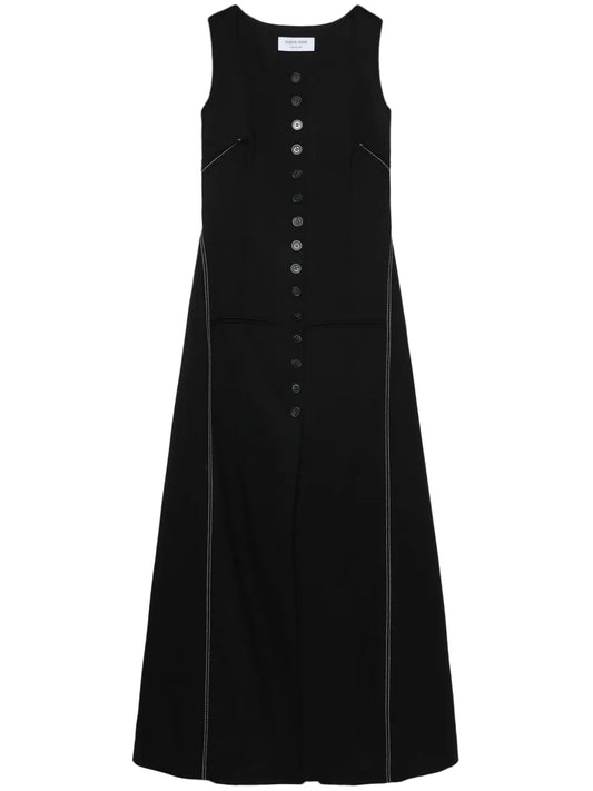 Button-Down Flared Midi Dress