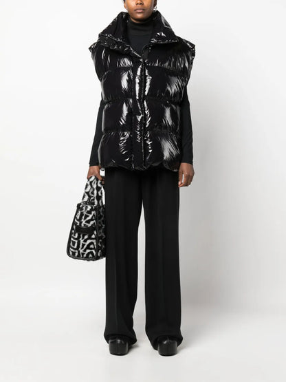 Glossy Padded Zip-Up Gilet