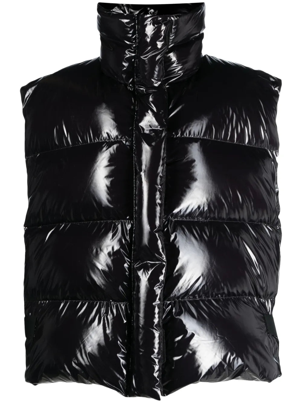 Glossy Padded Zip-Up Gilet