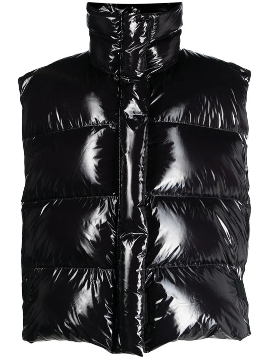 Glossy Padded Zip-Up Gilet