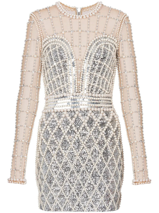 Embellished Beaded Minidress