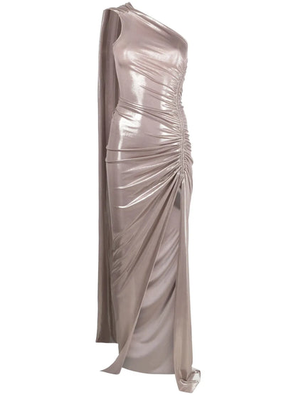 Asymmetric Ruched Maxi Dress