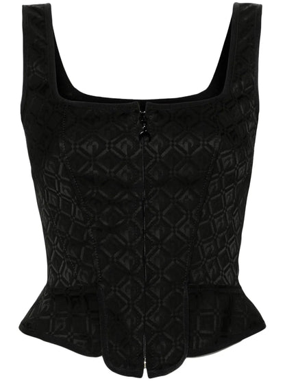 Moon Diamant Jacquard Corset Top