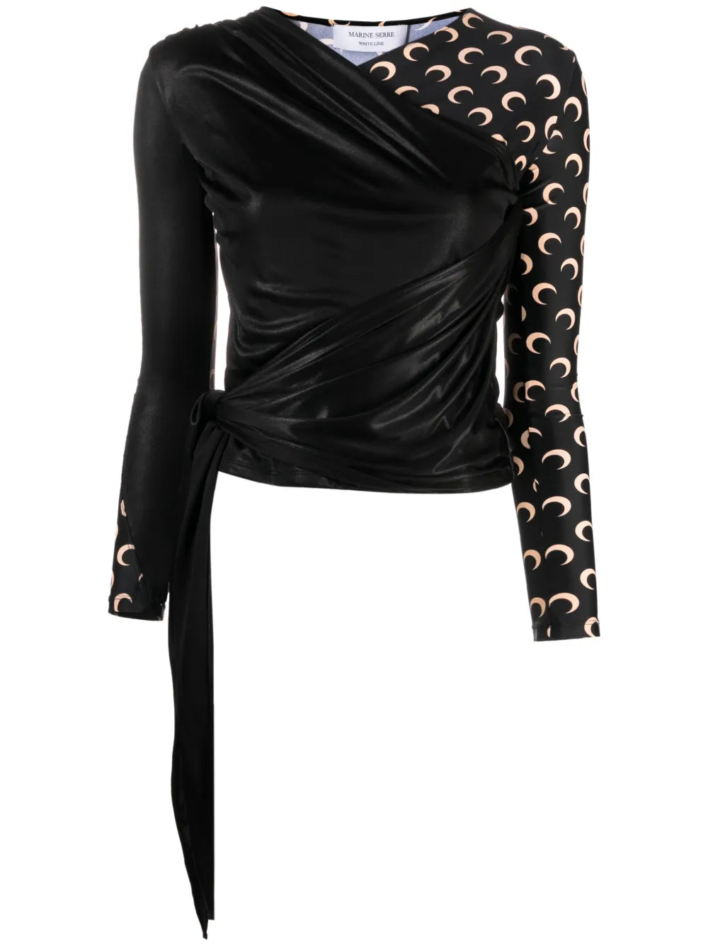 Regenerated Crescent Moon-Print Top