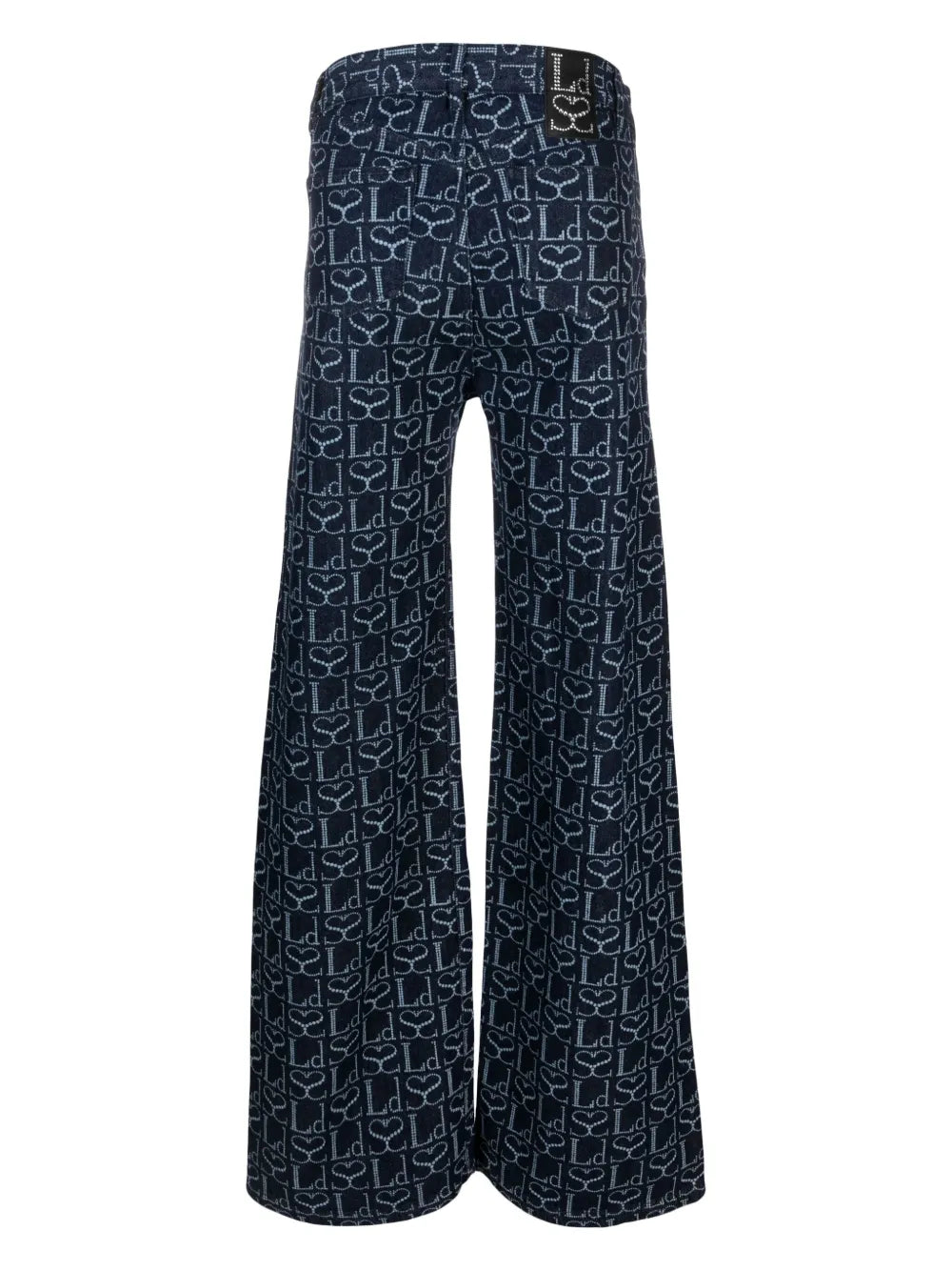 Monogram-Print Lace-Up Jeans