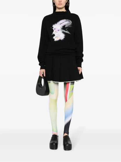 Abstract-Print Stirrup-Cuffs Leggings