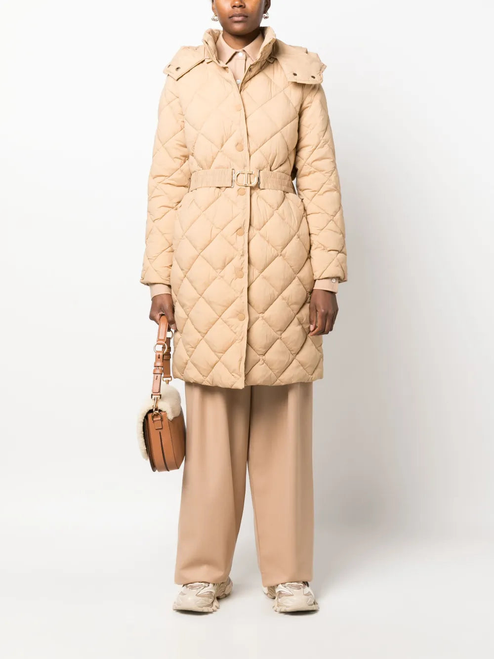 Diamond-Quilted Coat