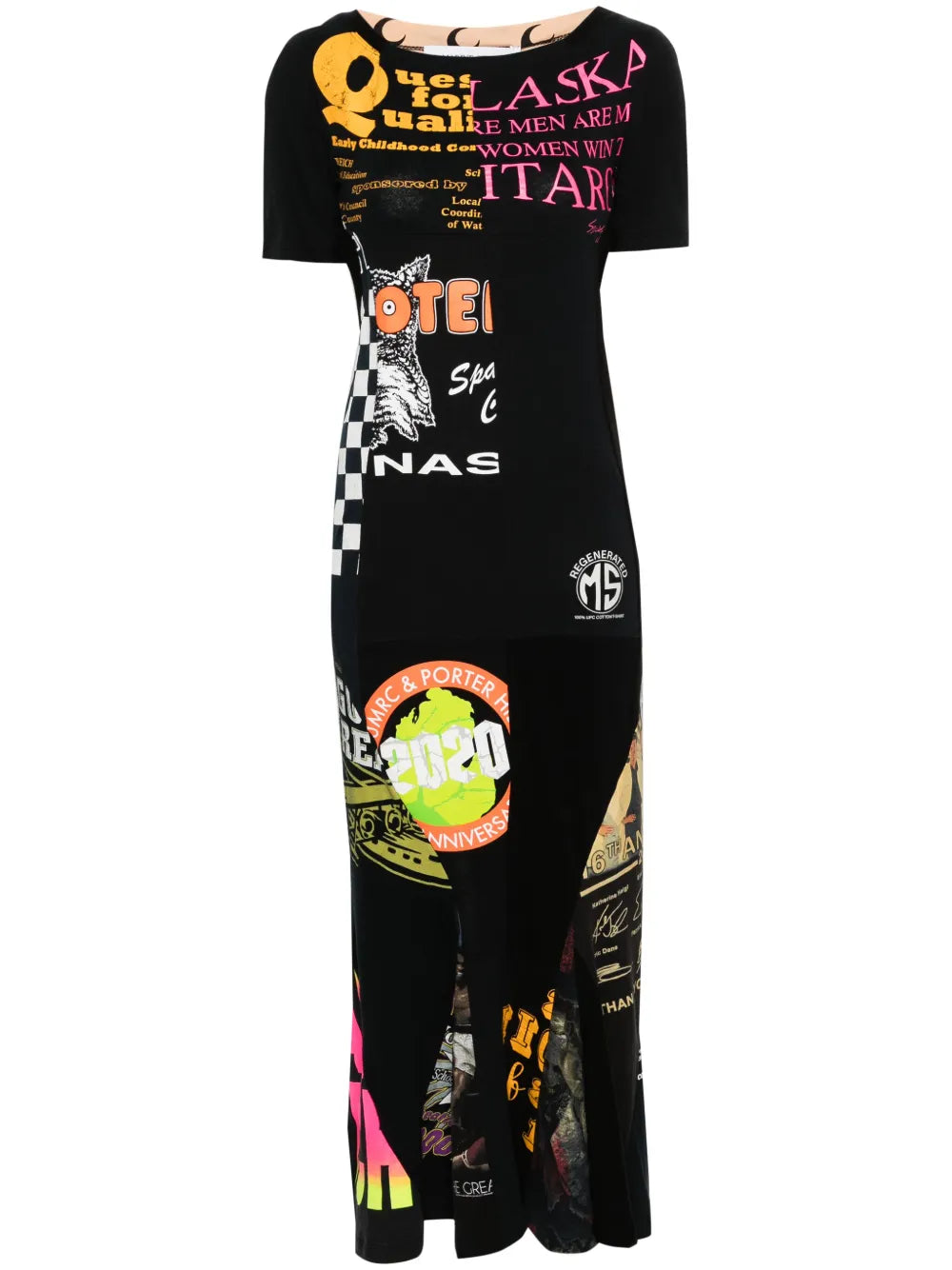 Regenerated Mix-Print Maxi Dress