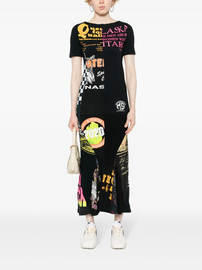 Regenerated Mix-Print Maxi Dress