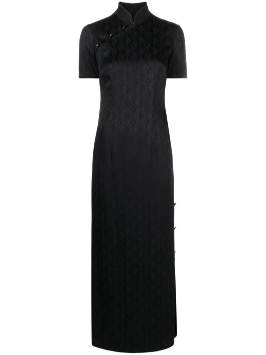 Moon Diamant-Jacquard Maxi Dress