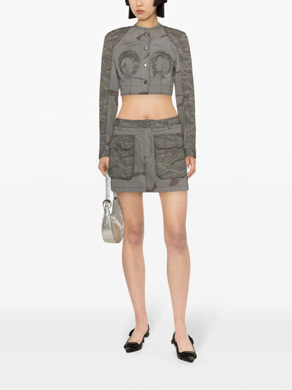 Regenerated Camouflage Miniskirt