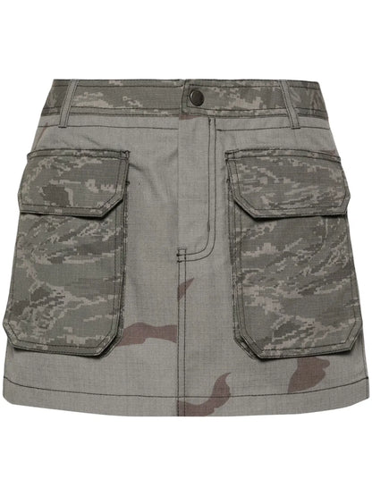 Regenerated Camouflage Miniskirt