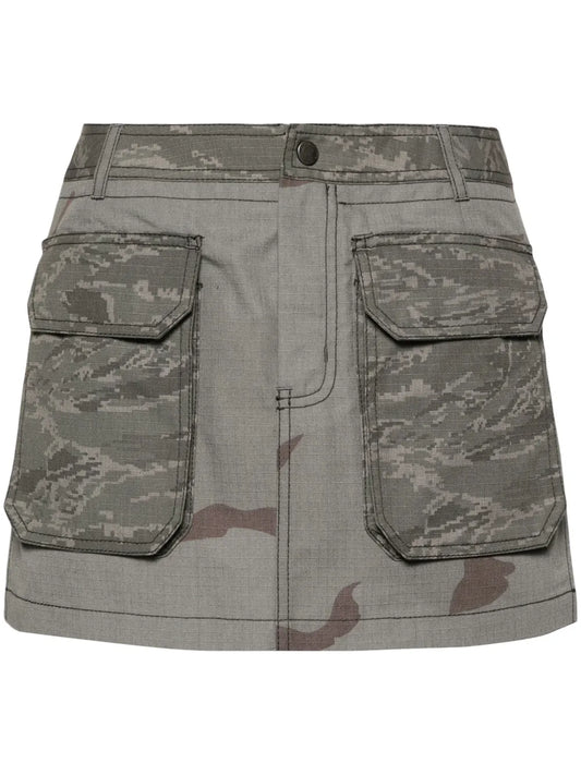 Regenerated Camouflage Miniskirt