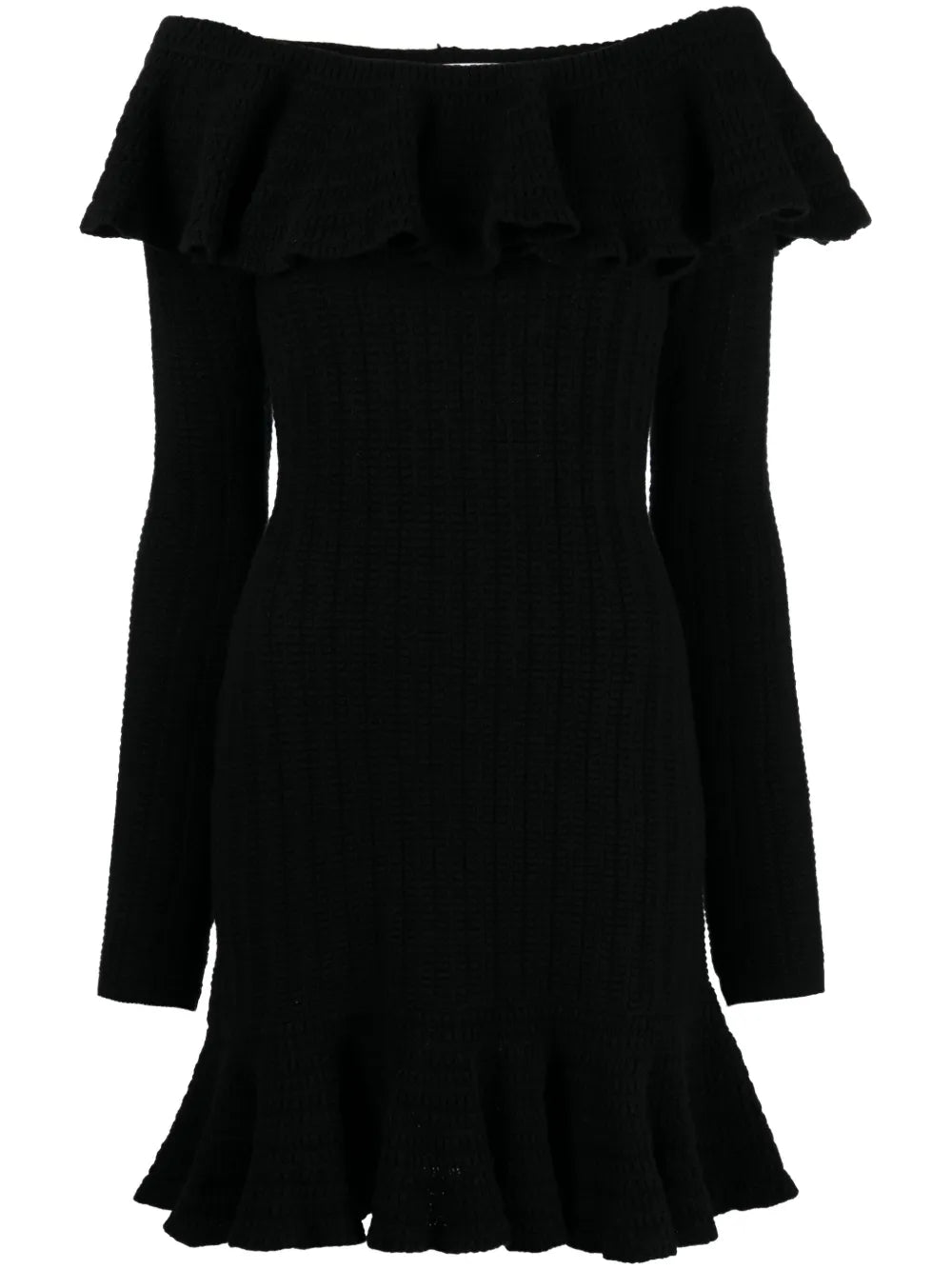 Square-Neck Wool Minidress