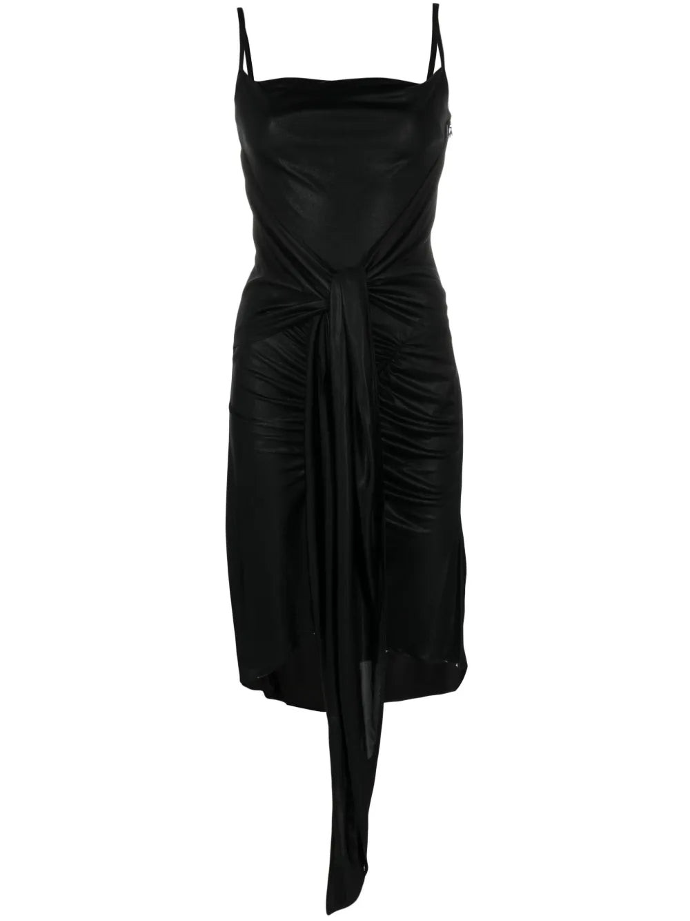 Crescent Moon-Print Ruched Dress