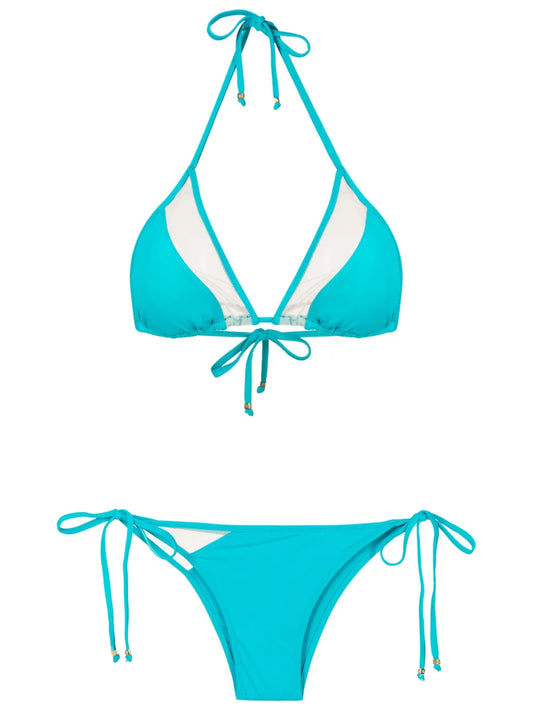 Sheer-Panels Triangle Bikini