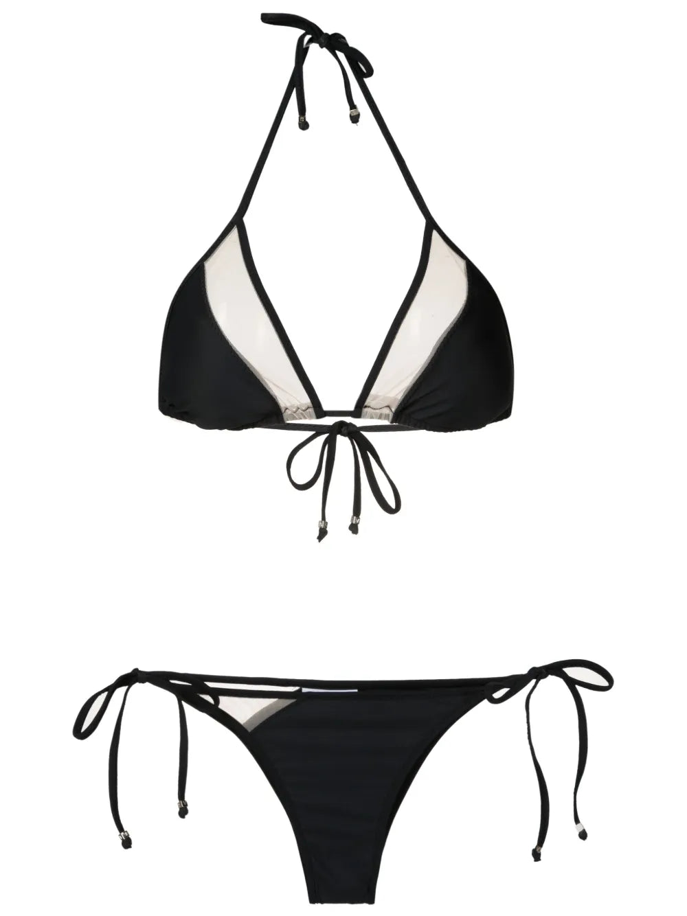 Sheer-Panels Triangle Bikini