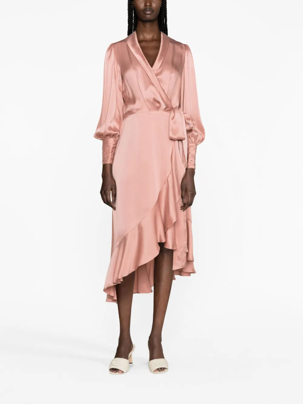 Wrap Silk Midi Dress