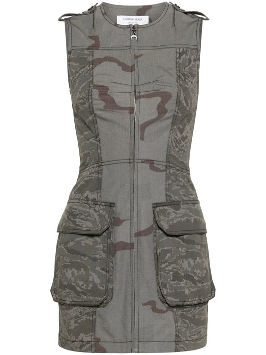 Regenerated Camouflage Mini Dress