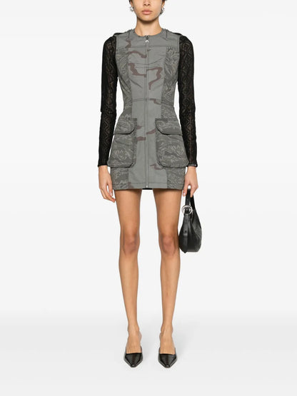 Regenerated Camouflage Mini Dress