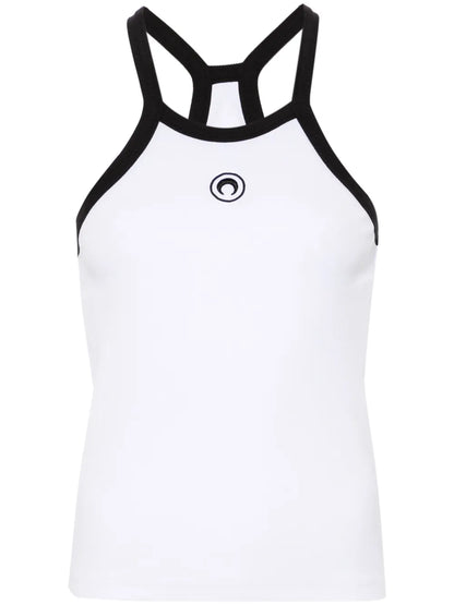 Crescent Moon-Embroidered Top