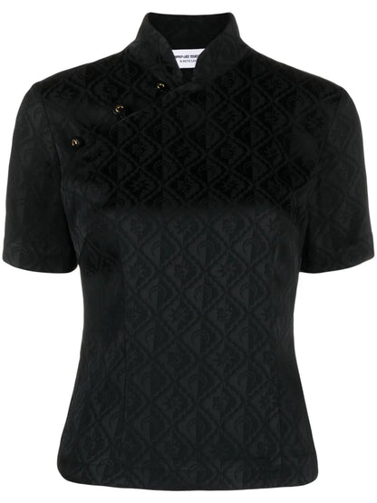 Crescent Moon-Panelled Jacquard Top