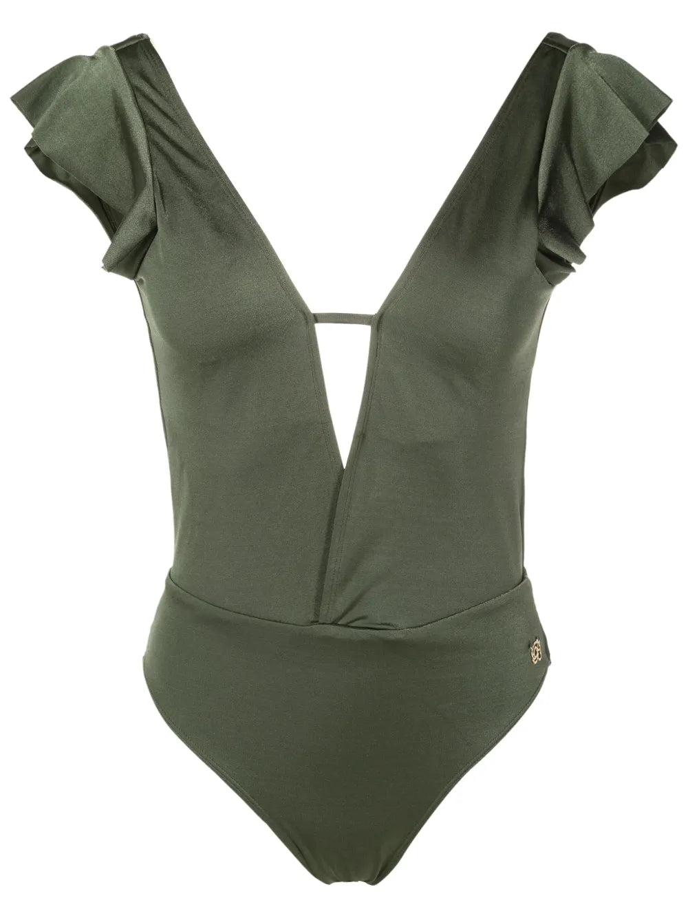 Short-Sleeved Open-Back Swimsuit