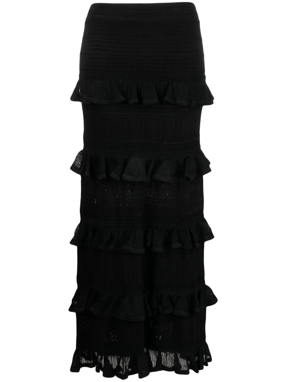 Luminoity Ruffled Midi Skirt