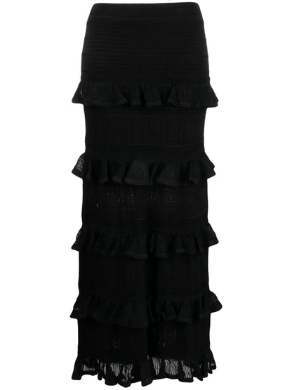 Luminoity Ruffled Midi Skirt