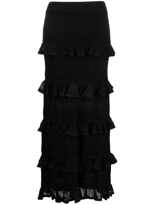 Luminoity Ruffled Midi Skirt