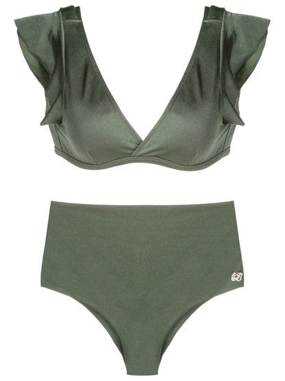 V-Neck High-Waisted Bikini