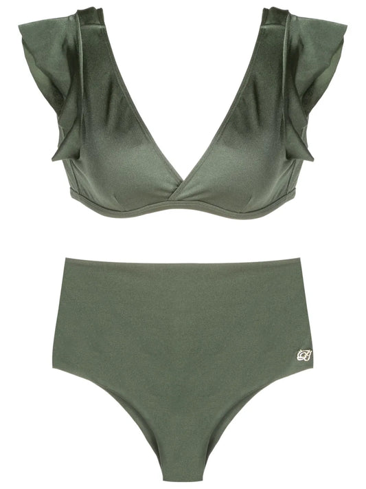 V-Neck High-Waisted Bikini