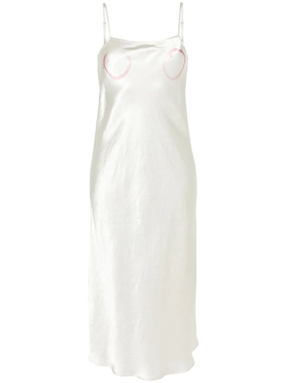 Wine Ring Crinkled-Satin Dress